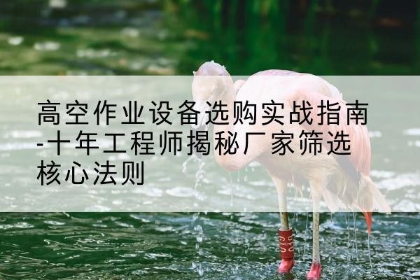 海珠剪叉式升降机厂家-高空作业设备选购实战指南-十年工程师揭秘厂家筛选核心法则