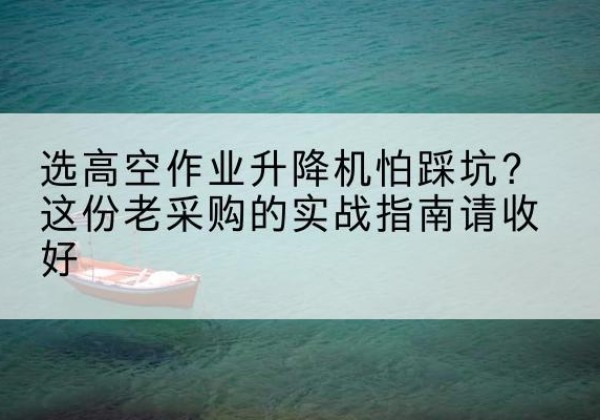 海珠高空作业升降机厂家推荐-选高空作业升降机怕踩坑？这份老采购的实战指南请收好